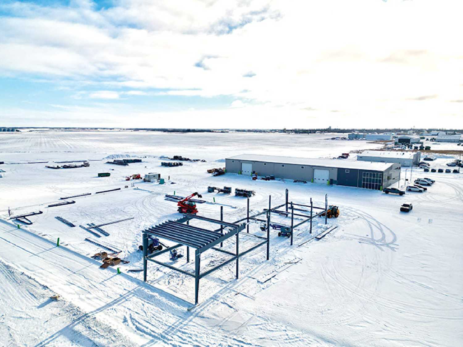 The IJACK expansion underway at their facility north of Moosomin.